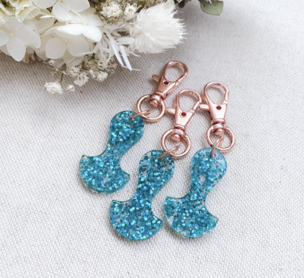 Blue Glitter Trolley Token