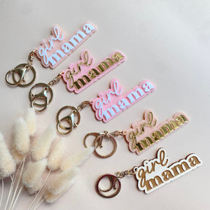 girl mama keychain